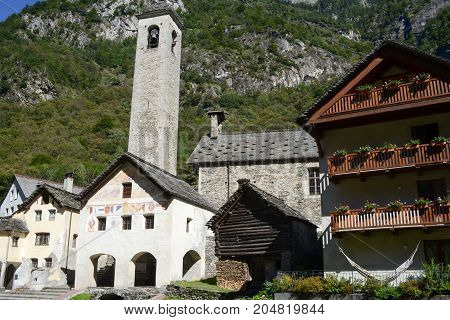 The Village Of Prato Sornico On Magga Valley