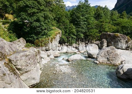 River Maggia In The Valley Of The Same Name