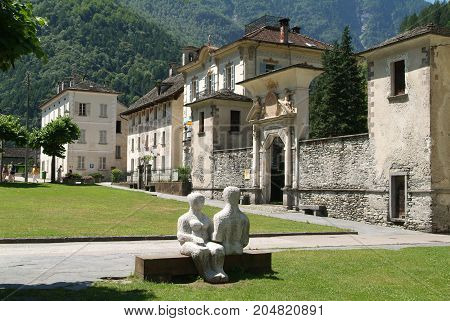 Cevio, Switzerland - 23 May 2015: The old village of Cevio on Maggia valley, Switzerland