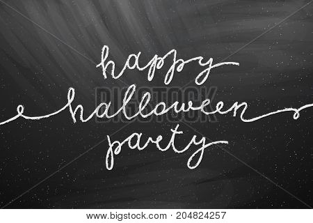 happy halloween party, vector handwritten lettering, halloween poster or greeting card template