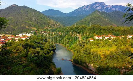 Jablanica and river Neretva, Bosnia and Herzegovina
