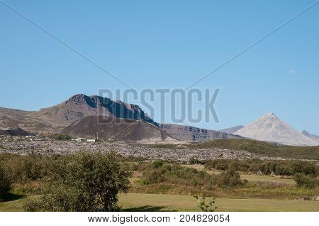 Mountain Grabrok In Borgarfjordur In West Iceland