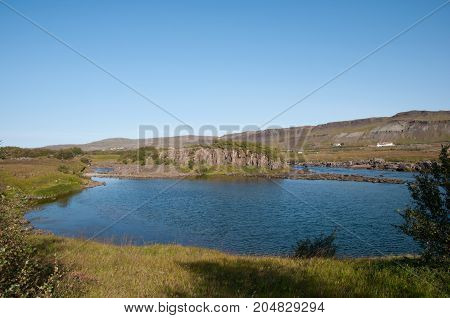 Nordura River In Borgarfjordur In Iceland