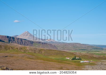 Icelandic Countryside Landscape In Borgarfjordur