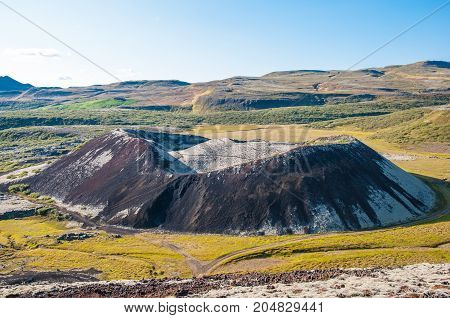 Grabrokarfell Mountain In Borgarfjordur Iceland