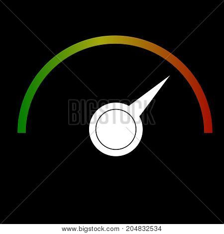 vector gauge speedmeter green to red icon
