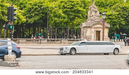 Rental Limousine Parked At Place Du Trcadéro In Paris, France