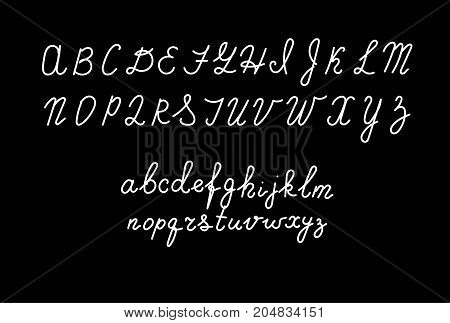 Hand Drawn Fonts. Handwritten Alphabe Style Modern Calligraphy