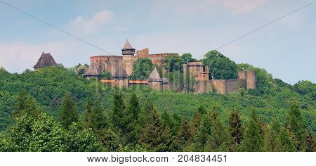 Helfstyn old castle with forest, Czech Republic