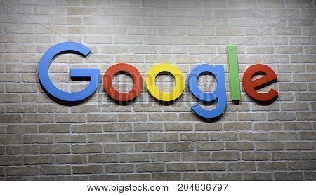 Google Letters On A Wall In Amsterdam