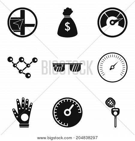 High speed icons set. Simple set of 9 high speed vector icons for web isolated on white background