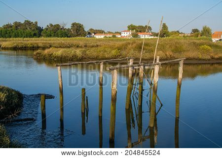 view of the river sado estuary in Comporta Alentejo Portugal