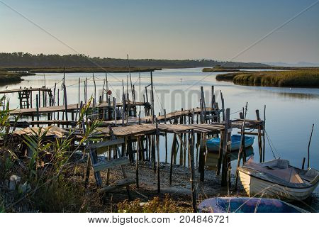 view of the river sado estuary in Comporta Alentejo Portugal