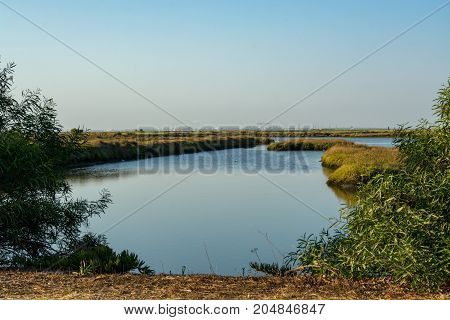 view of the river sado estuary in Comporta Alentejo Portugal