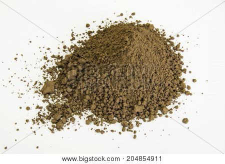 Umber Pigment Isolated Over White