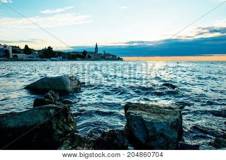 Sea Coast. Sea View. The Stony Coast Of The Adriatic Sea