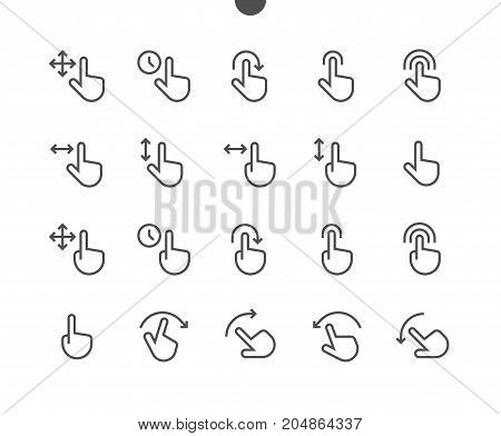 Gesture View Outlined Pixel Perfect Well-crafted Vector Thin Line Icons 48x48 Ready for 24x24 Grid for Web Graphics and Apps with Editable Stroke. Simple Minimal Pictogram Part 1-3