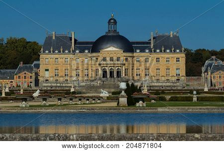 The Vaux-le-Vicomte is a Baroque French castle constructed from 1658 to 1661 for Nicolas Fouquet, the superintendant of Finances of Louis XIV.