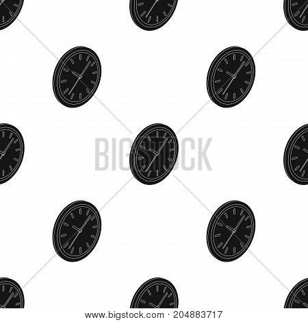 Round wall clock. Office clock single icon in black style Isometric vector symbol stock illustration .