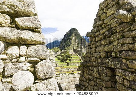 The Machu Picchu beautiful mountain in perou