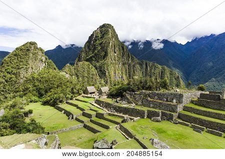 The Machu Picchu beautiful mountain in perou