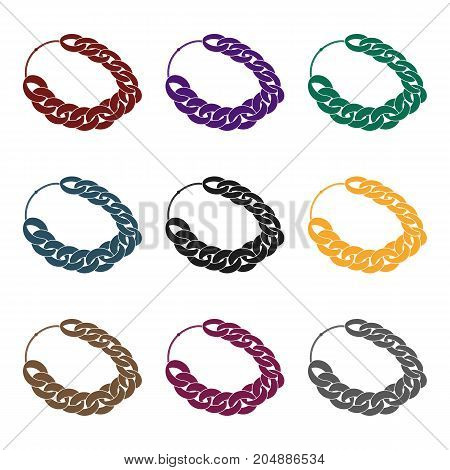 Jewellery chain icon in black style isolated on white background. Jewelry and accessories symbol vector illustration.