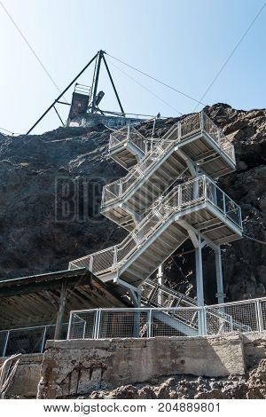 Staircase to Anacapa Island, one of five volcanic island making up Channel Islands National Park off the coast of Port Hueneme, California, in Ventura County.