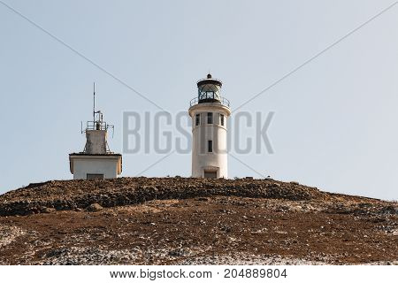 Anacapa lighthouse on Anacapa Island, California, part of the Channel Islands National Park and the last permanent lighthouse built on the West Coast.