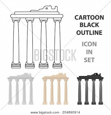 Turkish ruins icon in cartoon style isolated on white background. Turkey symbol vector illustration.