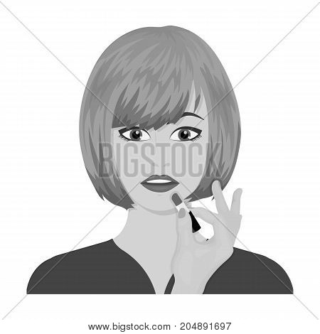 Girl, single icon in monochrome style.Girl vector symbol stock illustration .