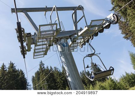 Ski Lift Chair In The Alps