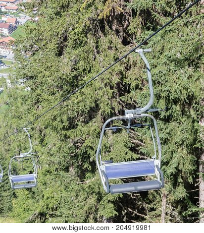 Ski Lift Chair In The Alps