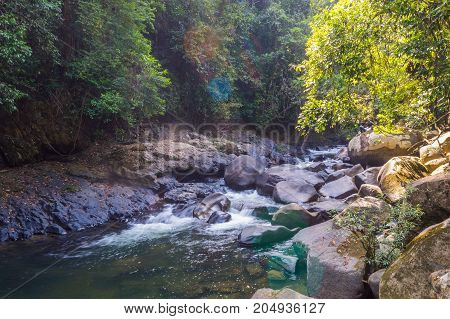 Scenery In Khao Sok National Park In Thailand. Khao Sok National Park The Rain Jungle Forest In Sura