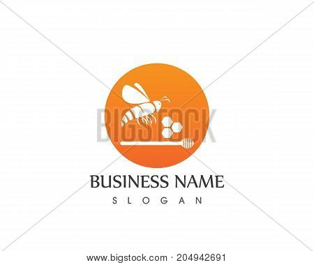 Honey And Bee Logo Design Template