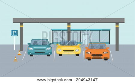 Parking Zone. Parking lot design. Park icon. Conceptual Vector Illustration
