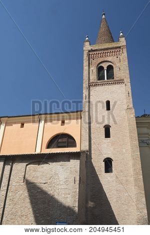 Forli (Emilia Romagna Italy): ancient church of Santissima Trinita exterior