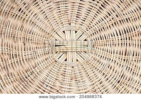Close up of Woven rattan with natural patterns
