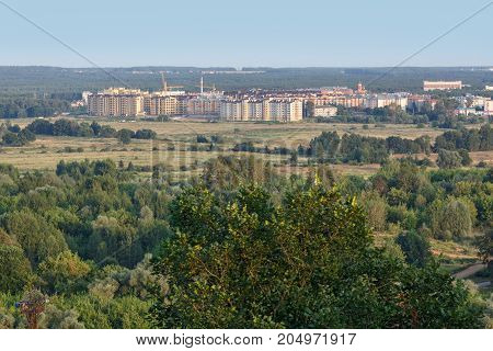 New residential district Kommunar, surrounded with forest. Vladimir, Russia