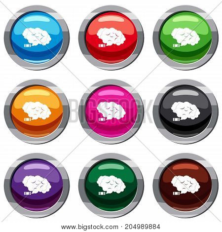 Tear gas set icon isolated on white. 9 icon collection vector illustration