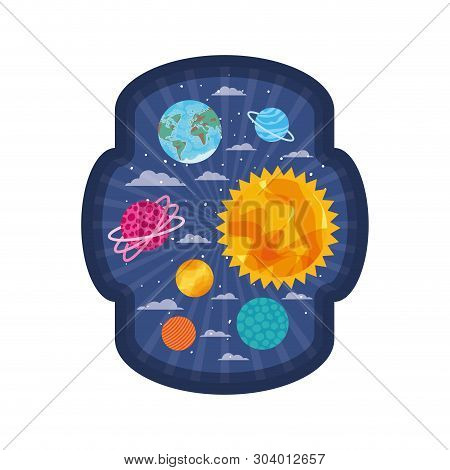 Frame With Planets Of The Solar System Vector Illustration Design