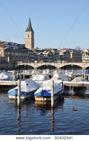 Winter view of Zurich