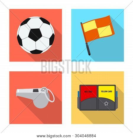 Vector Illustration Of Soccer And Gear Symbol. Set Of Soccer And Tournament Stock Symbol For Web.