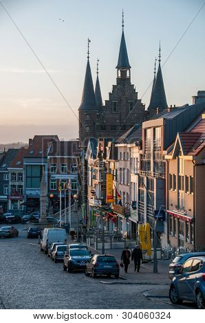 Geraardsbergen, Belgium. February 2, 2014. An Impression Of The Historic City Center Of Geraardsberg