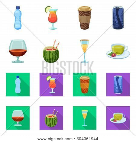 Vector Illustration Of Drink And Bar Icon. Collection Of Drink And Party Vector Icon For Stock.