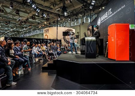 Cologne, Germany - September 22, 2016: Photokina Exhibition Interior. The Photokina Is The World's L