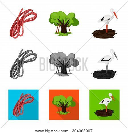 Vector Illustration Of Traditional And Tour Sign. Set Of Traditional And Landmarks Stock Symbol For 