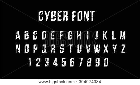 Futuristic Vector Font Design. Letters And Numbers For Web And App. Techno Type Font Alphabet. Digit