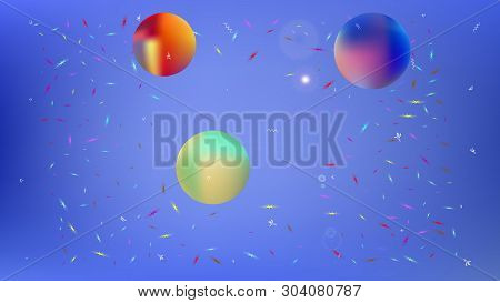 Clear Space Fantasy. Background Texture, Bright. Usefull Colorific Illustration.  Azure Colored Back
