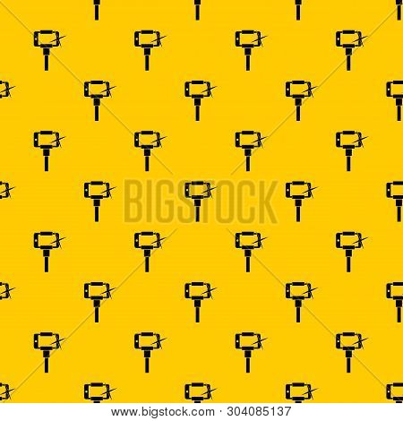 Taking Pictures On Smartphone On Selfie Stick Pattern Seamless Vector Repeat Geometric Yellow For An