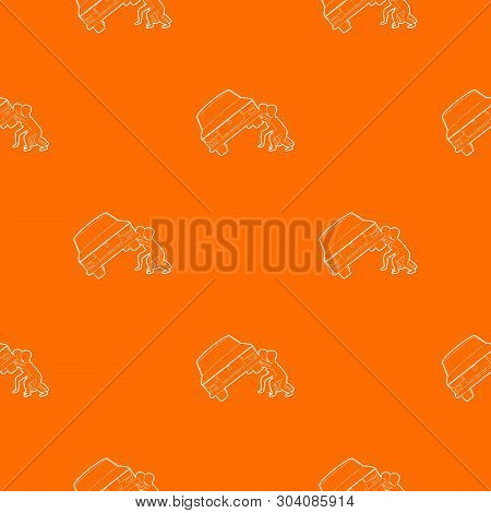 People Overturned Car Pattern Vector Orange For Any Web Design Best